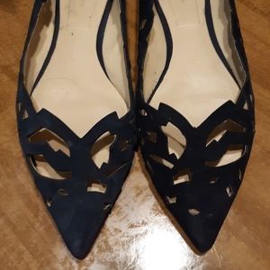 ZARA  Laser Cut Out Navy Blue Flats Size 10